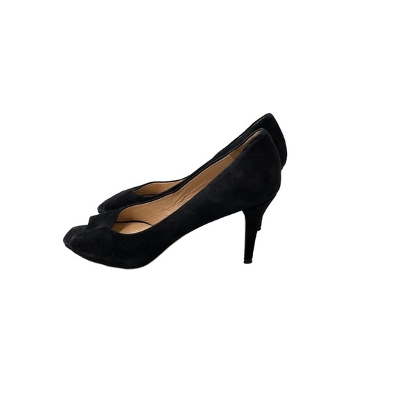 Maxmara Black Suede Peep-Toe Heels size 39.5 - Picture 4 of 8